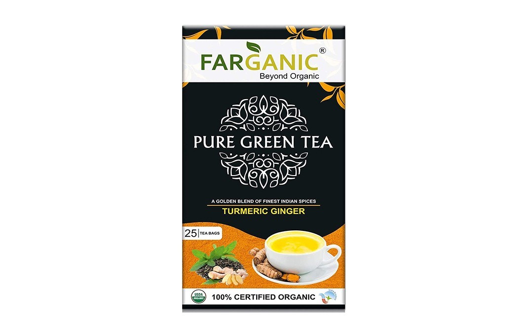 Farganic Pure Green Tea-Turmeric Ginger    Pack  25 pcs